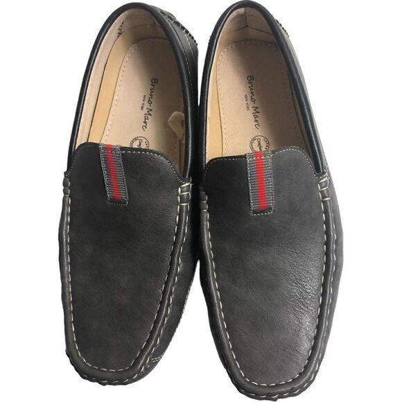 Bruno Marc Gray Penny Loafers Moccasins - Picture 1 of 11
